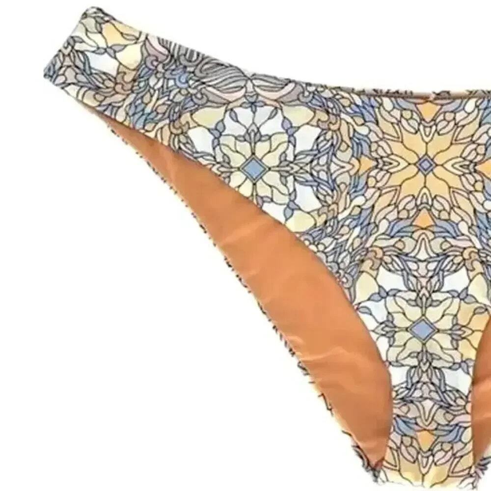 NWT J. Crew Curved Waist Cheeky Bikini Swim Bottom Kaleidoscope Print XL Blue - Picture 4 of 16